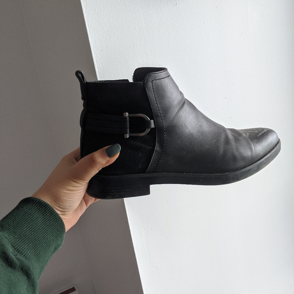 Vegan black ankle boots